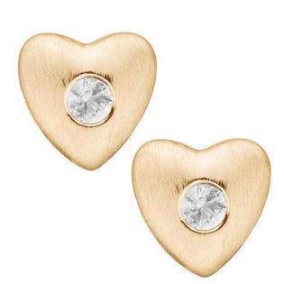 Christina Collect 925 sterling sølv Secret topaz hearts forgyldte små hjerter med lille hvid topaz, model 671-G13